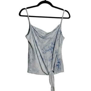 BELLA DAHL Bias Cowl Neck Tie Up Cami Tank Top Tie Dye Cloud Wash Size Med